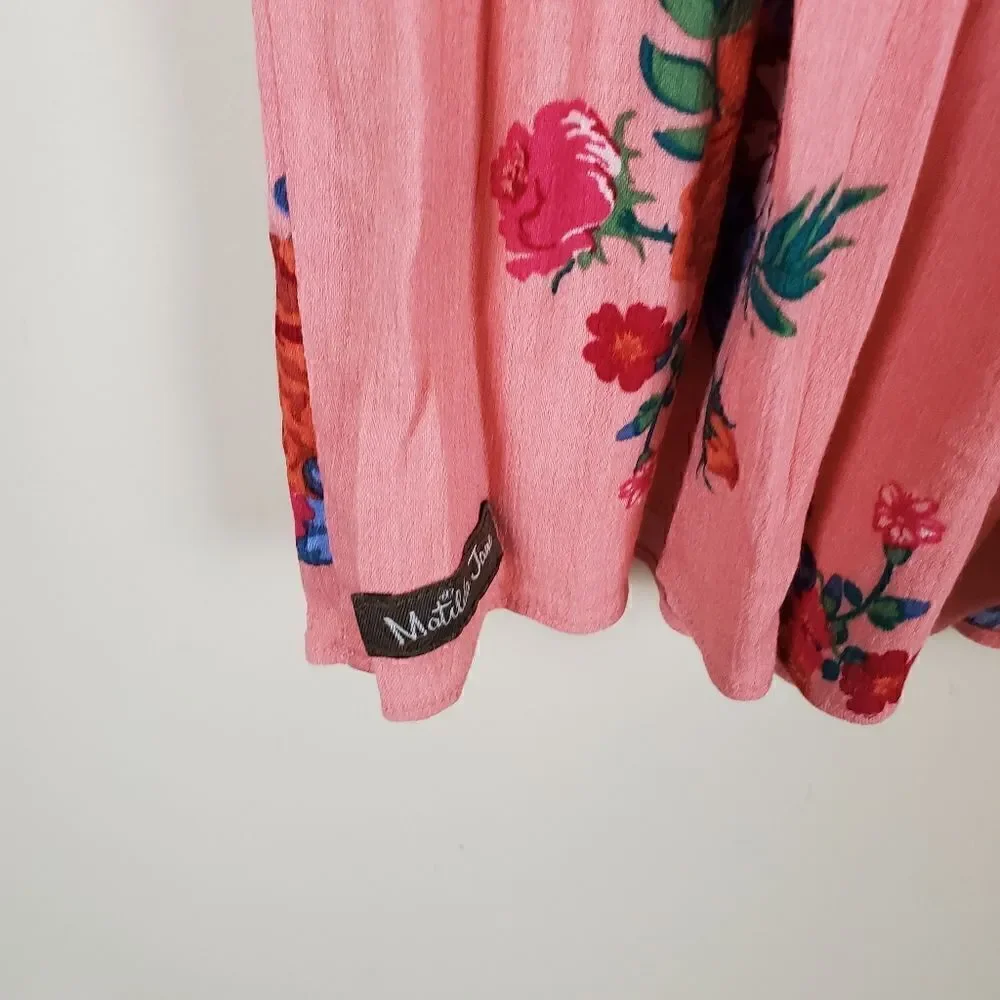 Matilda Jane Let's Go Out Pink Floral Babydoll Dress Size XSIn good condition